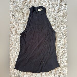 L'AGENCE Black Ribbed Tank Top